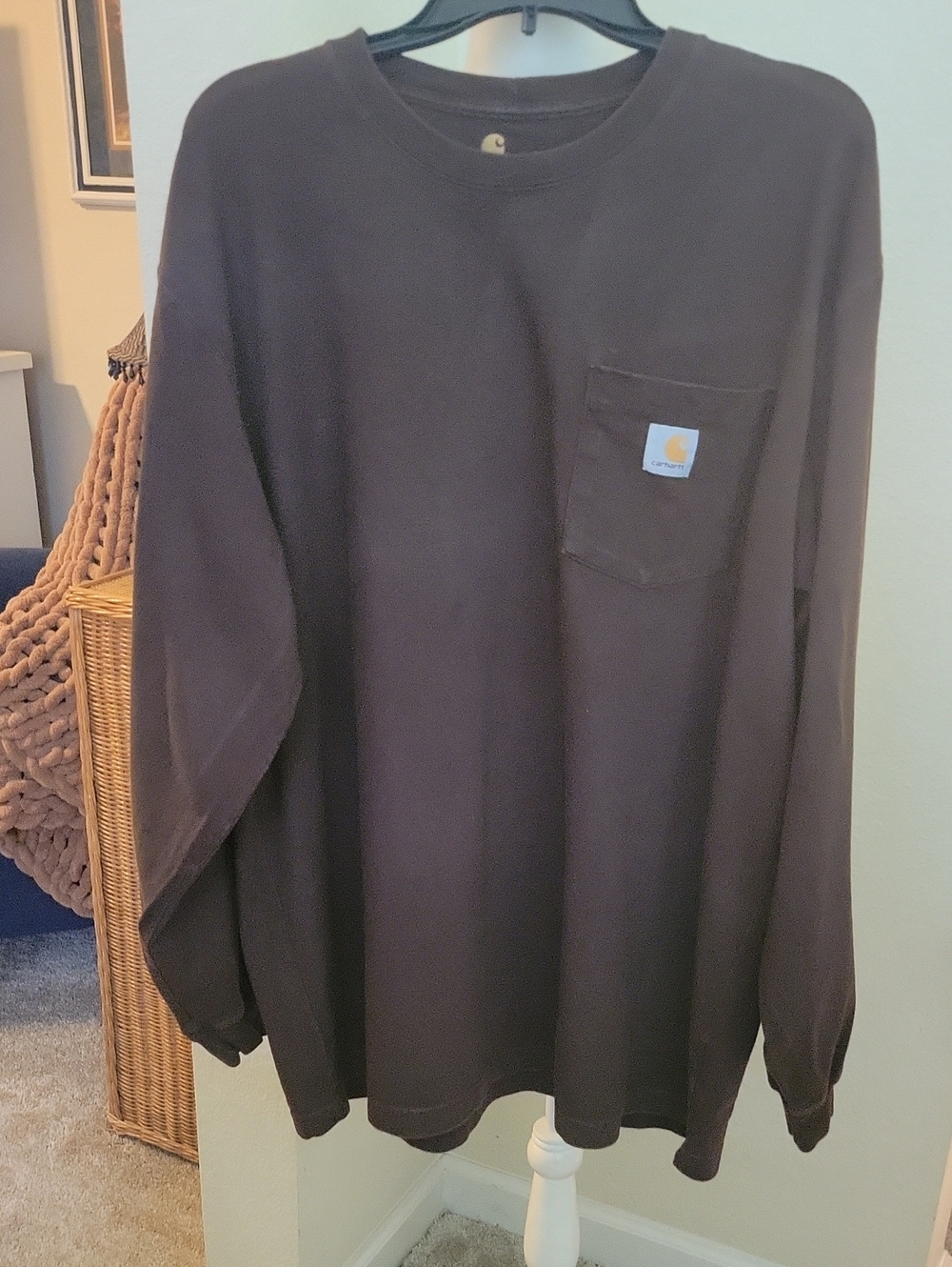 Carhartt Dark Brown Long Sleeve Pocket Tee